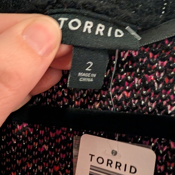 NWT Torrid Pink Hearts Cardigan Drop Shoulder V-Neck Button Front Sweater Size 2 - Picture 3 of 13